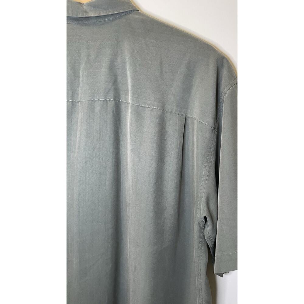 Bamboo Cay Hawaiian Bowling Embroidered Short Sleeve Button Up Shirt Green M - Picture 6 of 12